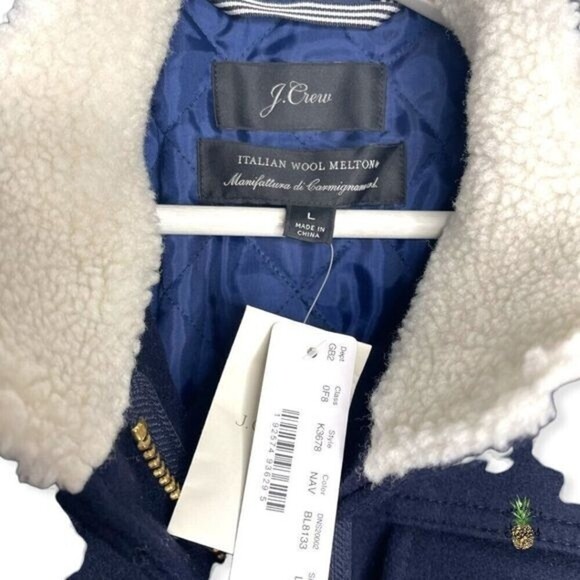 J. CREW Melton Wool Blue Jacket - Picture 4 of 11
